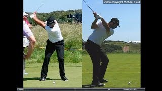 Jon Rahm golf swing  Long Iron faceon amp downtheline July 2017 [upl. by Lytle]