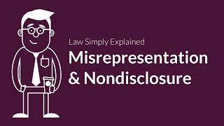 Misrepresentation and Nondisclosure  Contracts  Defenses amp Excuses [upl. by Noirod]