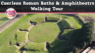 CAERLEON ROMAN BATHS amp AMPHITHEATRE WALES  Walking Tour  Pinned on Places [upl. by Pagas]