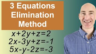 Solving Systems of 3 Equations Elimination [upl. by Atinyl]