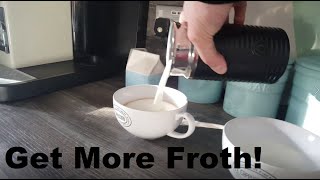 How to Get More Froth from Your Nespresso Coffee Aeroccino  Nespresso tips and help [upl. by Oiziruam]