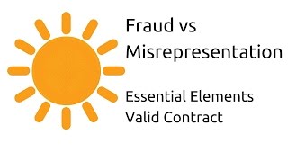 Fraud vs Misrepresentation  Other Essential Elements of a Valid Contract  CA CPT  CS amp CMA [upl. by Odnanref318]